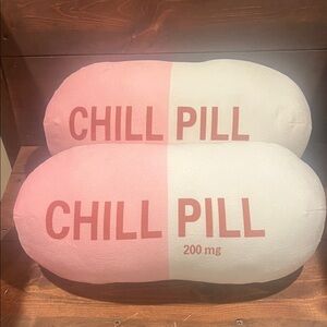 Pink and White Chill Pill Pillow
